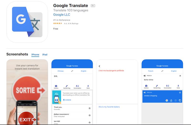 google dịch học tiếng hàn