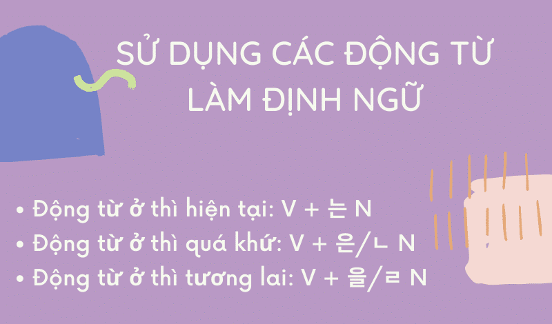 Sử dụng các động từ tiếng Hàn làm định ngữ