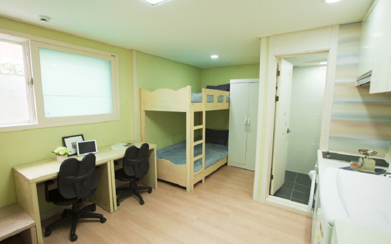 Nội thất 1 phòng ở tại ký túc xá đại học Sejong