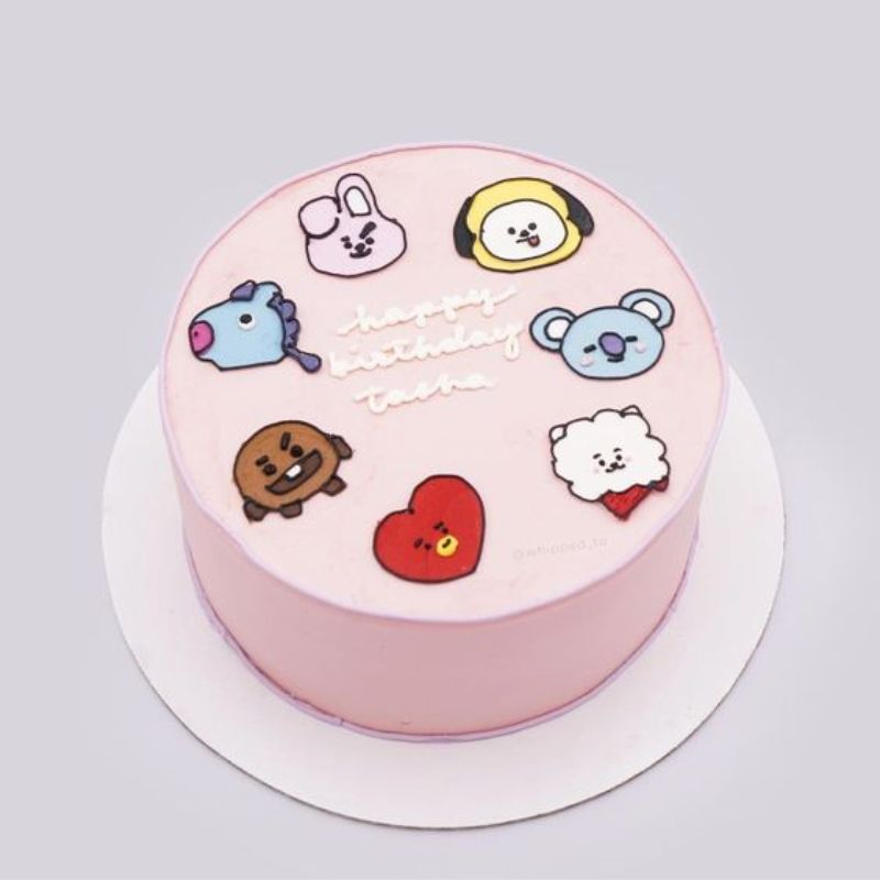 Bánh sinh nhật vẽ hình vui nhộn mặt nghiêng kẹo đường – LeDouxi