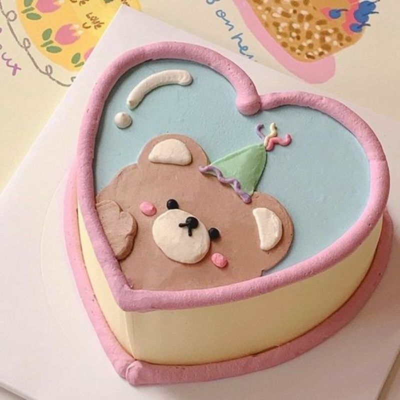 Bánh sinh nhật trang trí gấu cute CO-0448 - Cake Ocean