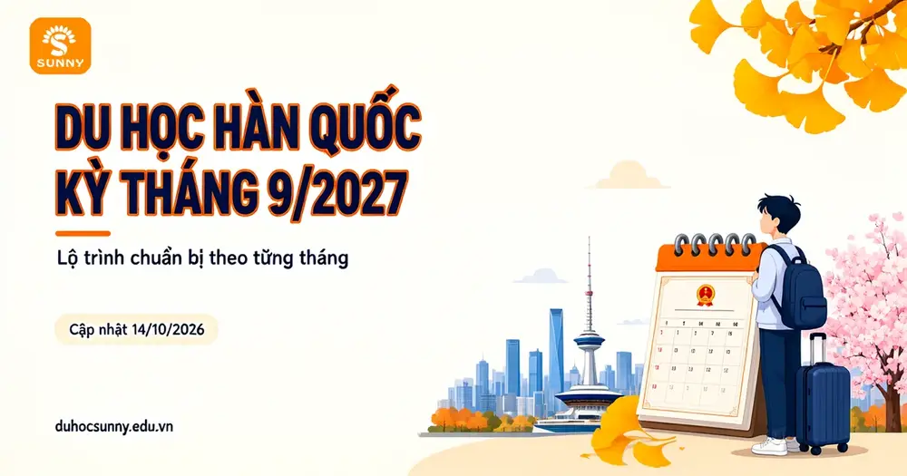 Du học Hàn Quốc kỳ tháng 9/2027: lộ trình chuẩn bị theo từng tháng